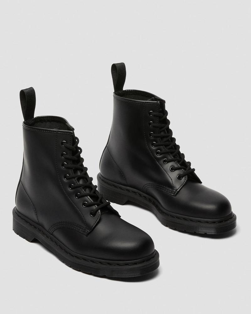 Men's Dr Martens 1460 Mono Smooth Leather Lace Up Boots Black | AU 519FDN